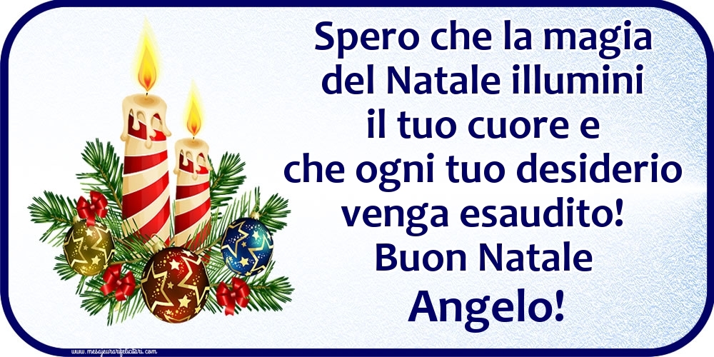Cartoline di Natale - Candele & Palle Di Natale | Buon Natale Angelo!