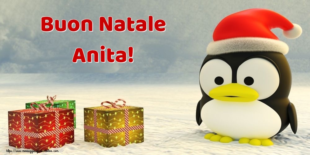 Cartoline di Natale - Animali & Regalo | Buon Natale Anita!