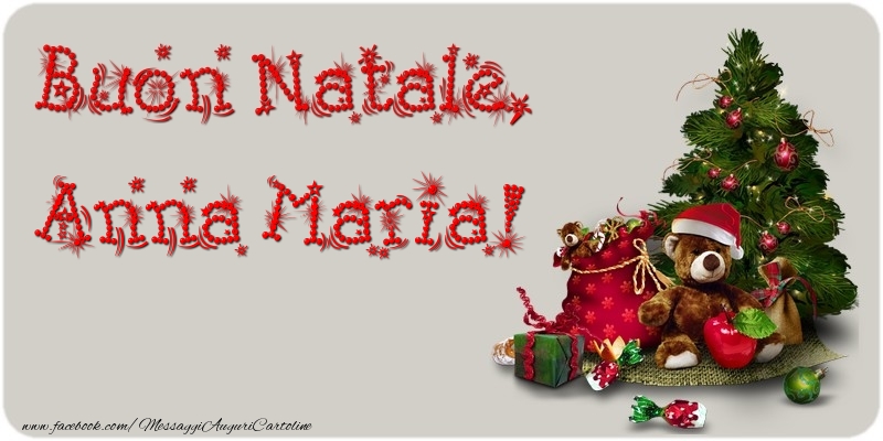 Cartoline di Natale - Albero Di Natale & Animali & Regalo | Buon Natale, Anna Maria