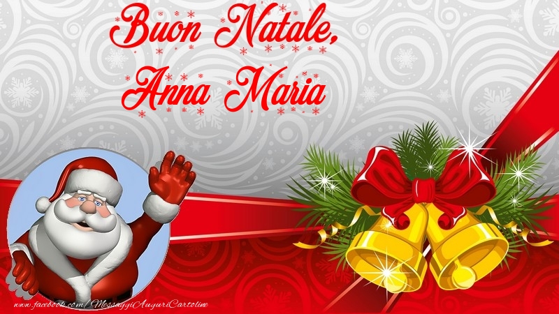 Cartoline di Natale - Babbo Natale & Fiori | Buon Natale, Anna Maria