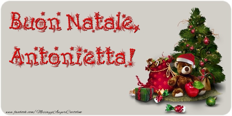 Cartoline di Natale - Albero Di Natale & Animali & Regalo | Buon Natale, Antonietta