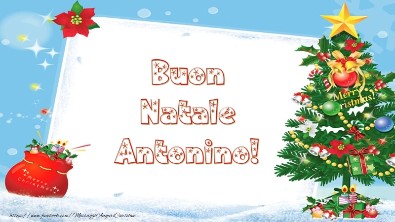 Cartoline di Natale - Albero Di Natale & Regalo | Buon Natale Antonino!