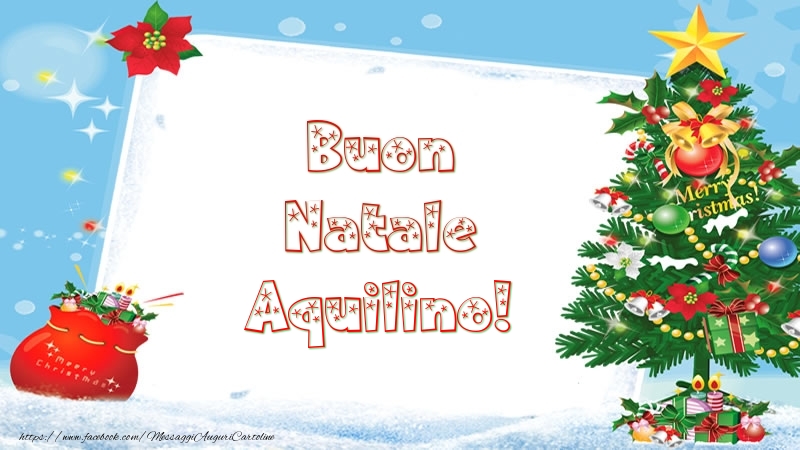 Cartoline di Natale - Albero Di Natale & Regalo | Buon Natale Aquilino!