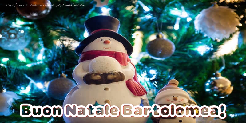 Cartoline di Natale - Pupazzo Di Neve | Buon Natale Bartolomea!