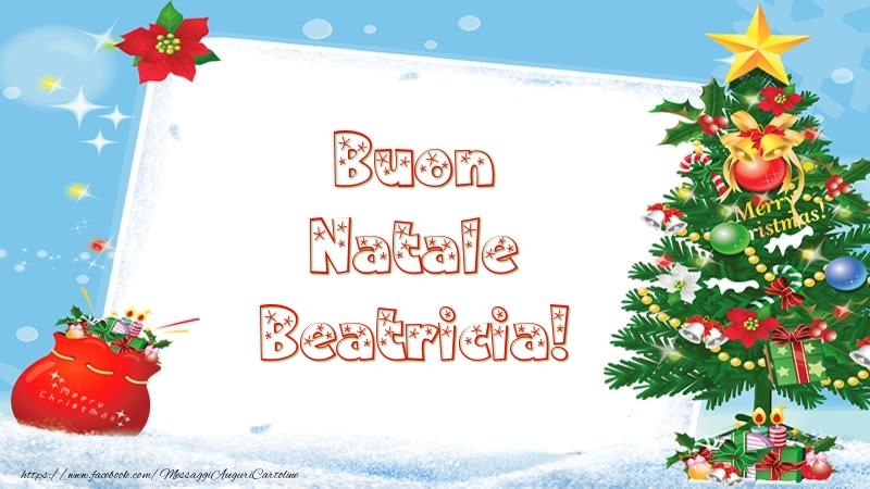 Cartoline di Natale - Albero Di Natale & Regalo | Buon Natale Beatricia!