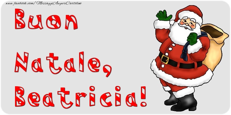Cartoline di Natale - Babbo Natale & Regalo | Buon Natale, Beatricia