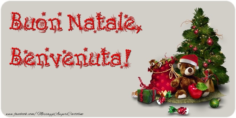 Cartoline di Natale - Albero Di Natale & Animali & Regalo | Buon Natale, Benvenuta