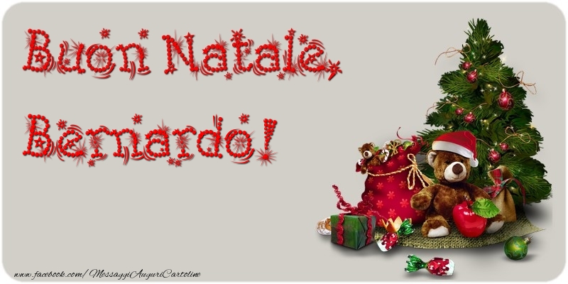 Cartoline di Natale - Albero Di Natale & Animali & Regalo | Buon Natale, Bernardo