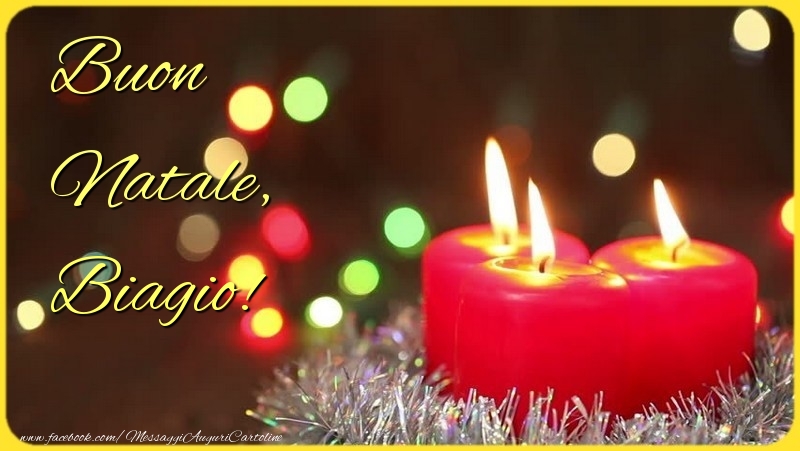 Cartoline di Natale - Albero Di Natale & Candele | Buon Natale, Biagio