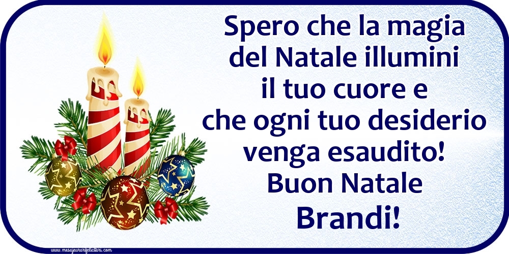 Cartoline di Natale - Candele & Palle Di Natale | Buon Natale Brandi!