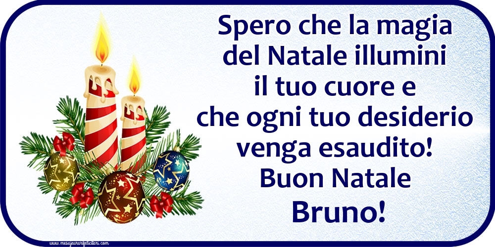 Cartoline di Natale - Candele & Palle Di Natale | Buon Natale Bruno!