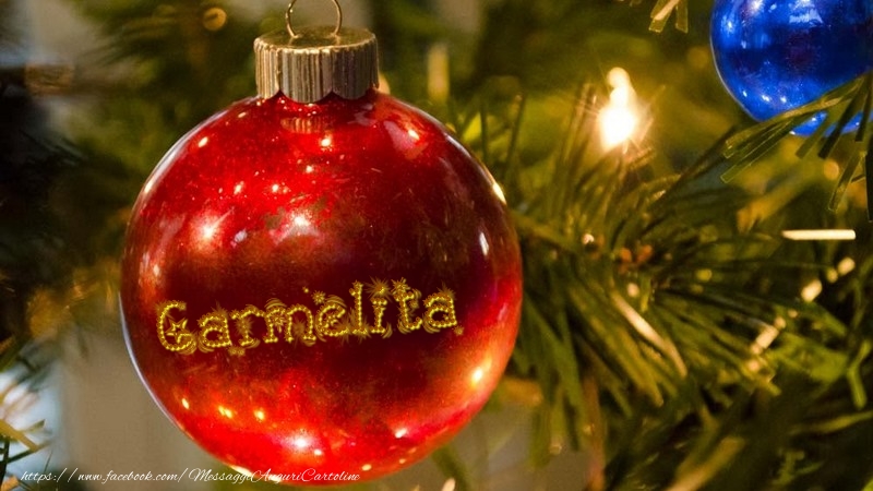 Cartoline di Natale - Il tuo nome sul globo di Natale Carmelita