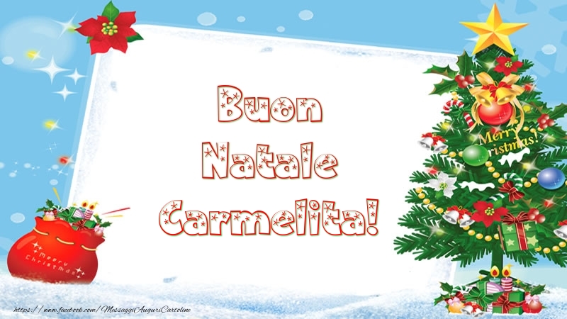 Cartoline di Natale - Albero Di Natale & Regalo | Buon Natale Carmelita!