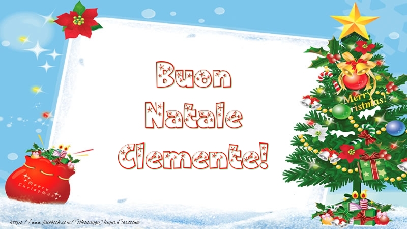 Cartoline di Natale - Albero Di Natale & Regalo | Buon Natale Clemente!