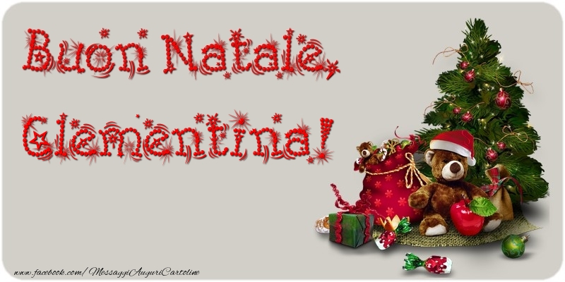 Cartoline di Natale - Albero Di Natale & Animali & Regalo | Buon Natale, Clementina