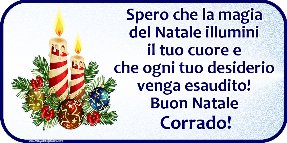 Cartoline di Natale - Candele & Palle Di Natale | Buon Natale Corrado!