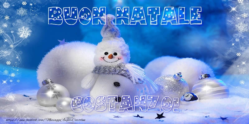 Cartoline di Natale - Palle Di Natale & Pupazzo Di Neve | Buon Natale Costanzo!