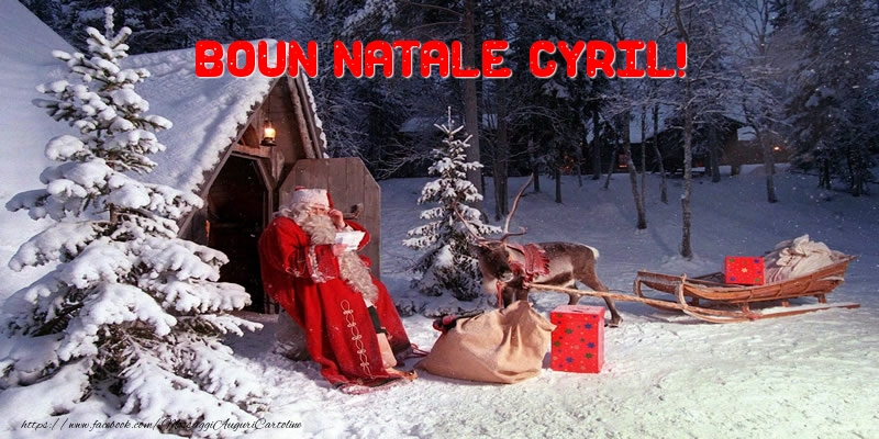  Cartoline di Natale - Albero Di Natale & Babbo Natale & Regalo | Boun Natale Cyril!