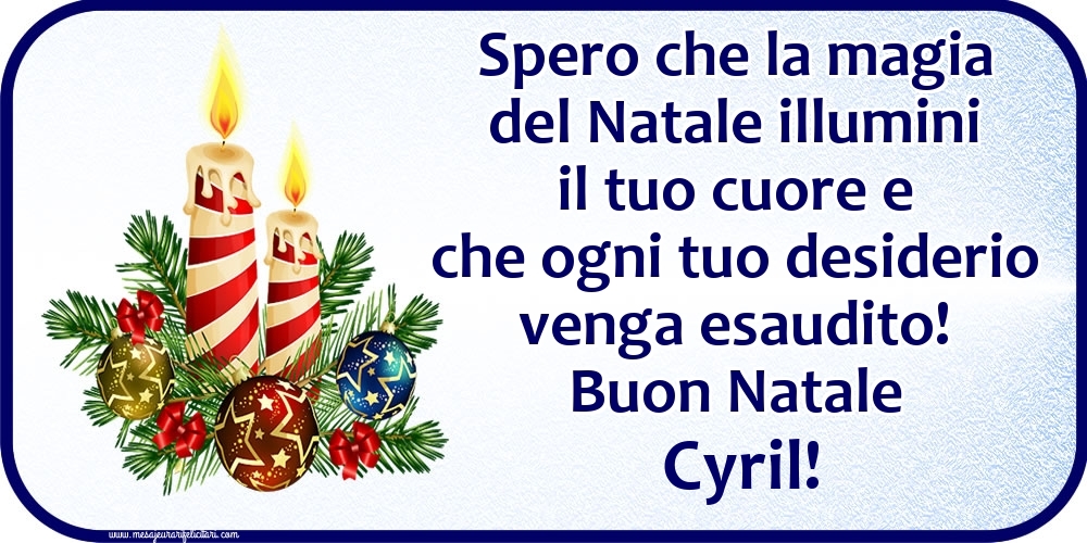 Cartoline di Natale - Candele & Palle Di Natale | Buon Natale Cyril!