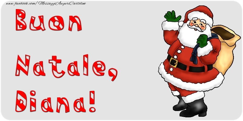 Cartoline di Natale - Babbo Natale & Regalo | Buon Natale, Diana