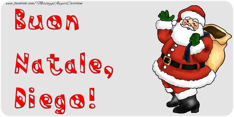 Cartoline di Natale - Babbo Natale & Regalo | Buon Natale, Diego