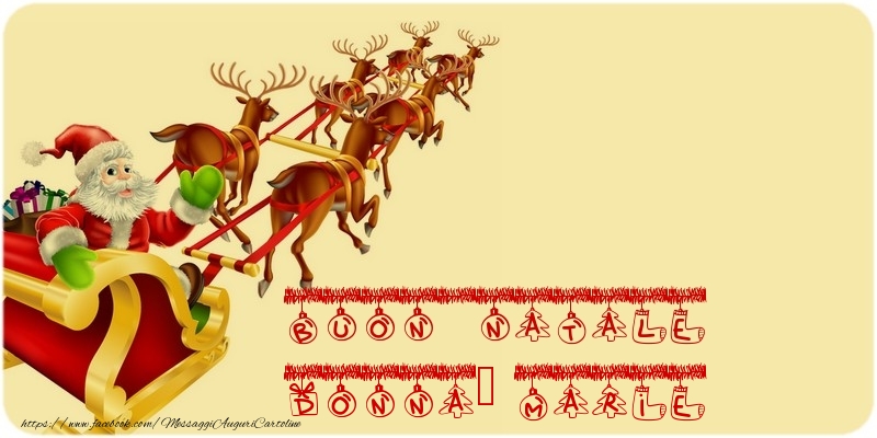 Cartoline di Natale - Babbo Natale & Renna | BUON NATALE Donna-Marie