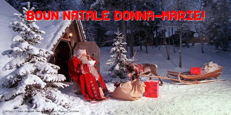 Cartoline di Natale - Albero Di Natale & Babbo Natale & Regalo | Boun Natale Donna-Marie!