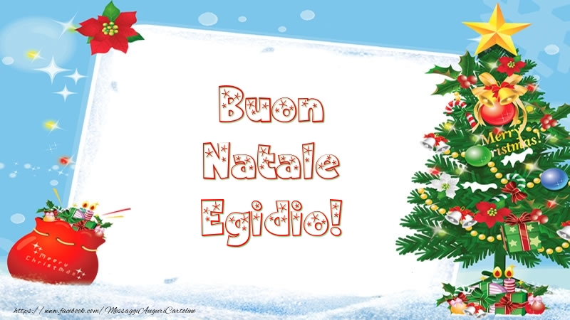 Cartoline di Natale - Albero Di Natale & Regalo | Buon Natale Egidio!