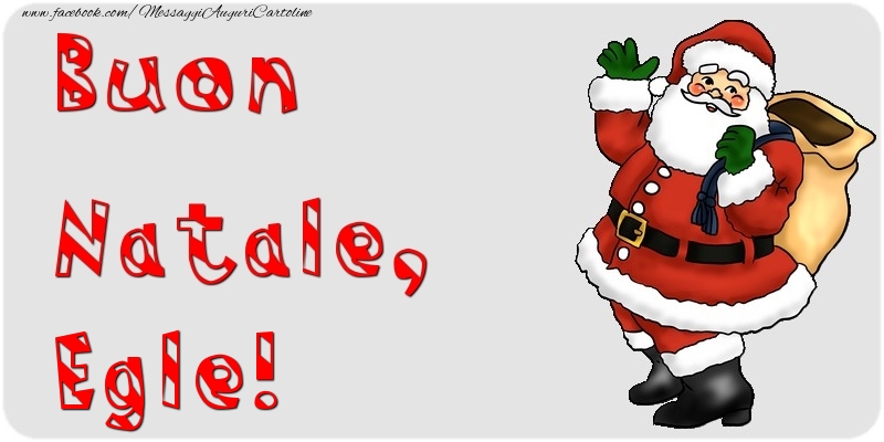Cartoline di Natale - Babbo Natale & Regalo | Buon Natale, Egle