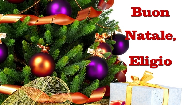 Cartoline di Natale - Albero Di Natale & Palle Di Natale & Regalo | Buon Natale, Eligio