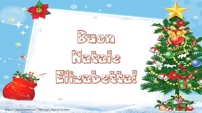 Cartoline di Natale - Albero Di Natale & Regalo | Buon Natale Elizabetta!