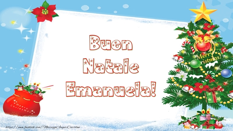 Cartoline di Natale - Albero Di Natale & Regalo | Buon Natale Emanuela!