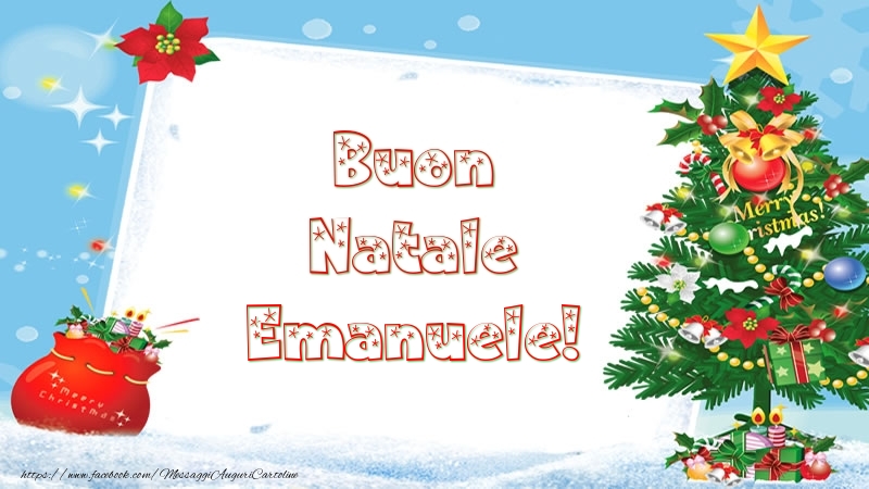 Cartoline di Natale - Albero Di Natale & Regalo | Buon Natale Emanuele!