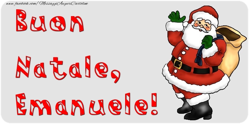 Cartoline di Natale - Babbo Natale & Regalo | Buon Natale, Emanuele