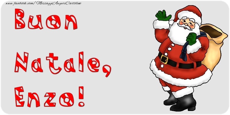Cartoline di Natale - Babbo Natale & Regalo | Buon Natale, Enzo
