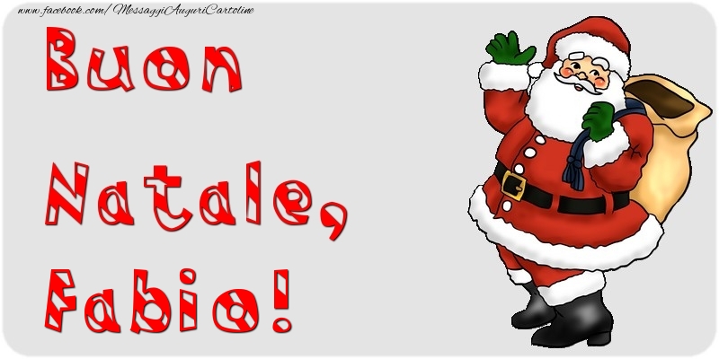 Cartoline di Natale - Babbo Natale & Regalo | Buon Natale, Fabio