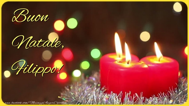 Cartoline di Natale - Albero Di Natale & Candele | Buon Natale, Filippo