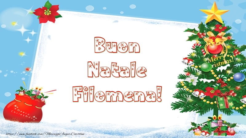 Cartoline di Natale - Albero Di Natale & Regalo | Buon Natale Filomena!