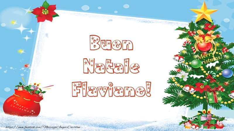 Cartoline di Natale - Albero Di Natale & Regalo | Buon Natale Flaviano!
