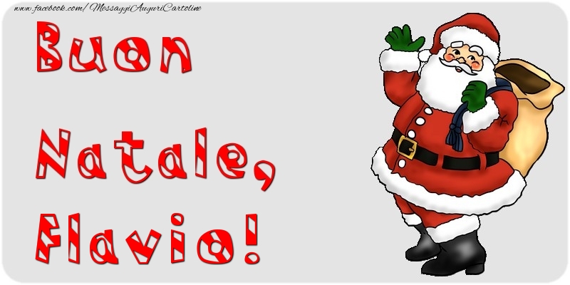 Cartoline di Natale - Babbo Natale & Regalo | Buon Natale, Flavio