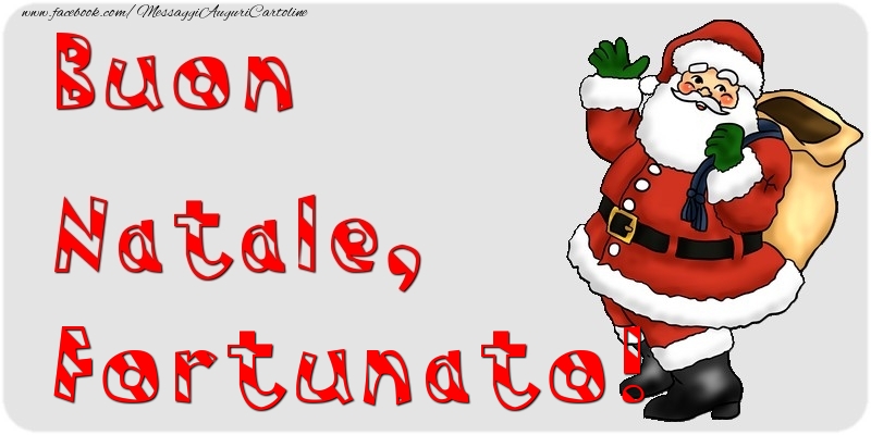 Cartoline di Natale - Babbo Natale & Regalo | Buon Natale, Fortunato