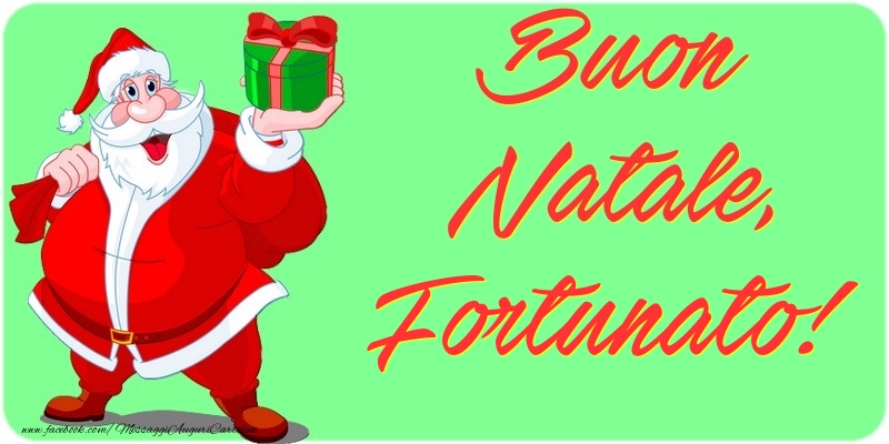 Cartoline di Natale - Babbo Natale & Regalo | Buon Natale, Fortunato