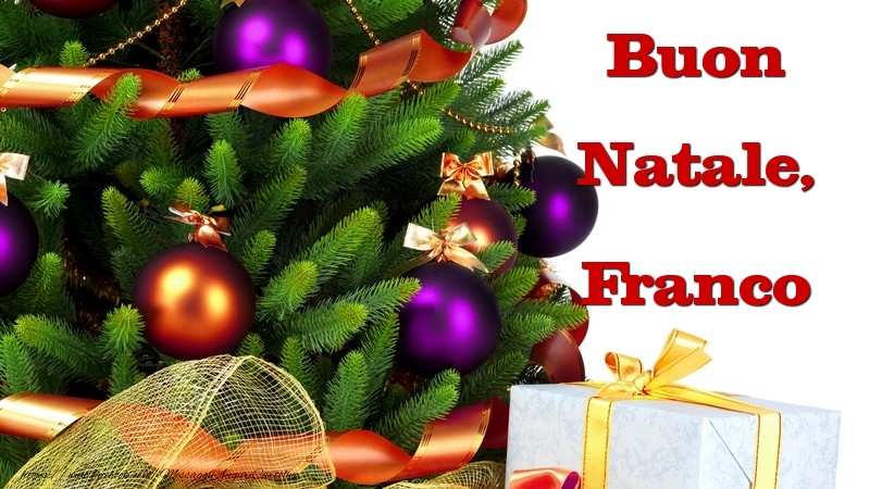 Cartoline di Natale - Albero Di Natale & Palle Di Natale & Regalo | Buon Natale, Franco