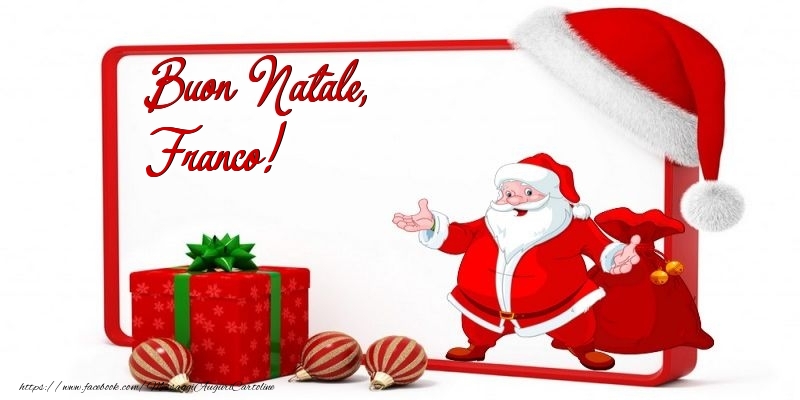 Cartoline di Natale - Babbo Natale & Palle Di Natale & Regalo | Buon Natale, Franco