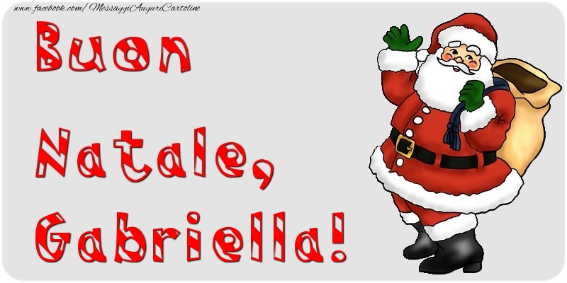 Cartoline di Natale - Babbo Natale & Regalo | Buon Natale, Gabriella