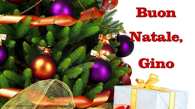 Cartoline di Natale - Albero Di Natale & Palle Di Natale & Regalo | Buon Natale, Gino