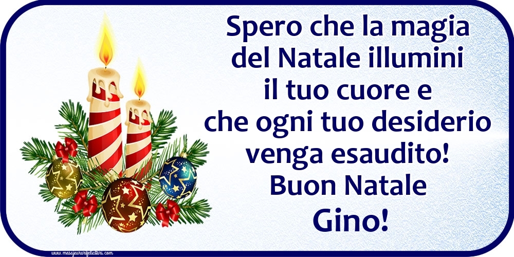 Cartoline di Natale - Candele & Palle Di Natale | Buon Natale Gino!