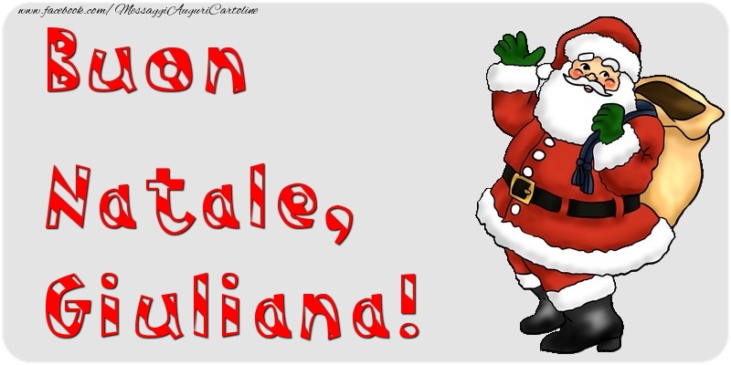 Cartoline di Natale - Babbo Natale & Regalo | Buon Natale, Giuliana