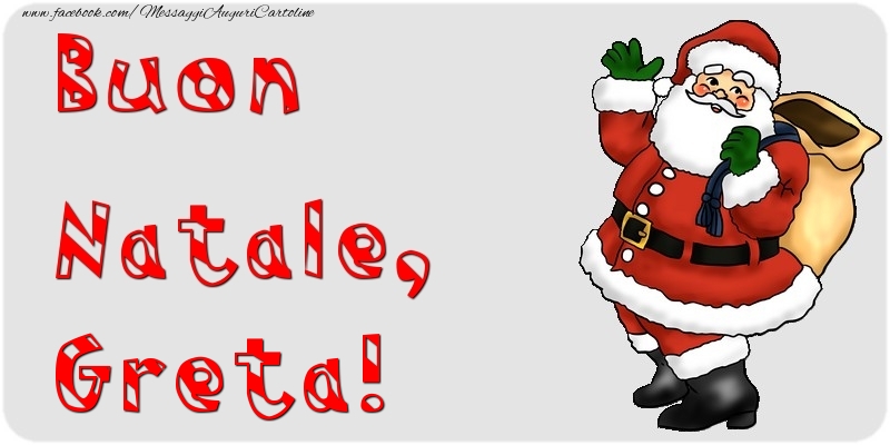 Cartoline di Natale - Babbo Natale & Regalo | Buon Natale, Greta