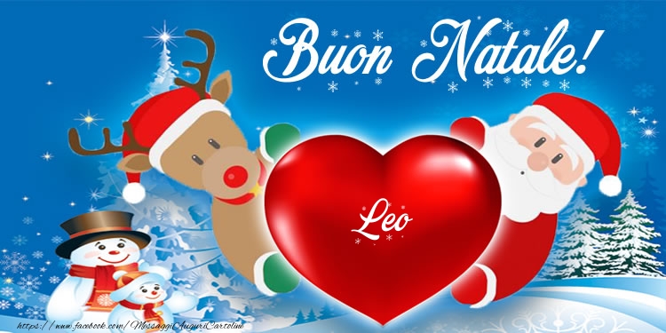 Cartoline di Natale -  Testo nel cuore! Buon Natale Leo!